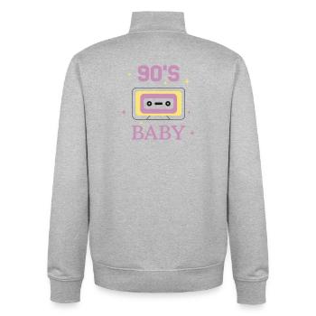 90s Baby SVG – Retro 90er Design - Unisex Organic Zip Sweatshirt von Stanley/Stella - Grau meliert - Hinten - AI Model Male 185 light (185cm)