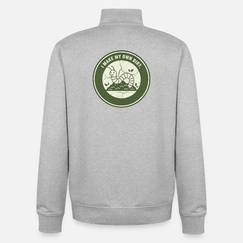 Compost de vers : sol indépendant - Sweat zippé unisexe en coton bio Stanley/Stella - gris chiné