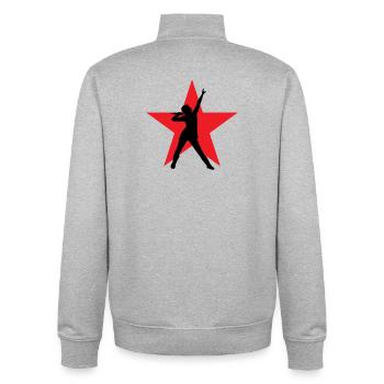 Singer - Singer - Song - Singing - Unisex Organic Zip Sweatshirt by Stanley/Stella - heather grey - Back - AI Model Male 185 light (185cm)