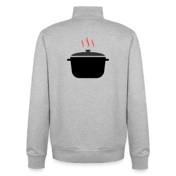 Kochtopf Dampf Kochen - Unisex Organic Zip Sweatshirt von Stanley/Stella - Grau meliert - Hinten - AI Model Male 185 light (185cm)
