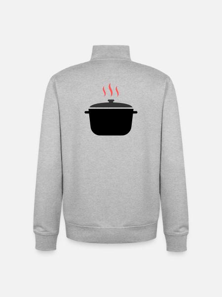Kochtopf Dampf Kochen - Unisex Organic Zip Sweatshirt von Stanley/Stella - Grau meliert