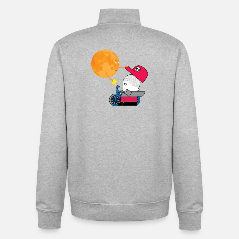 Cadeau du soleil au cavalier sur roues - Sweat zippé unisexe en coton bio Stanley/Stella - gris chiné