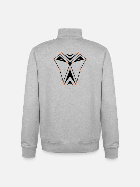 Alien Skull - Unisex Organic Zip Sweatshirt by Stanley/Stella - heather grey