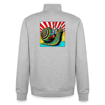Schnecke - Unisex Organic Zip Sweatshirt von Stanley/Stella - Grau meliert - Hinten - AI Model Male 185 light (185cm)