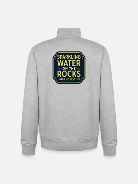 Sparkling water on rocks neon - Unisex Organic Zip Sweatshirt by Stanley/Stella - heather grey