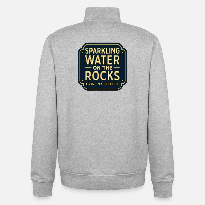 Sparkling water on rocks neon - Unisex Organic Zip Sweatshirt by Stanley/Stella - heather grey