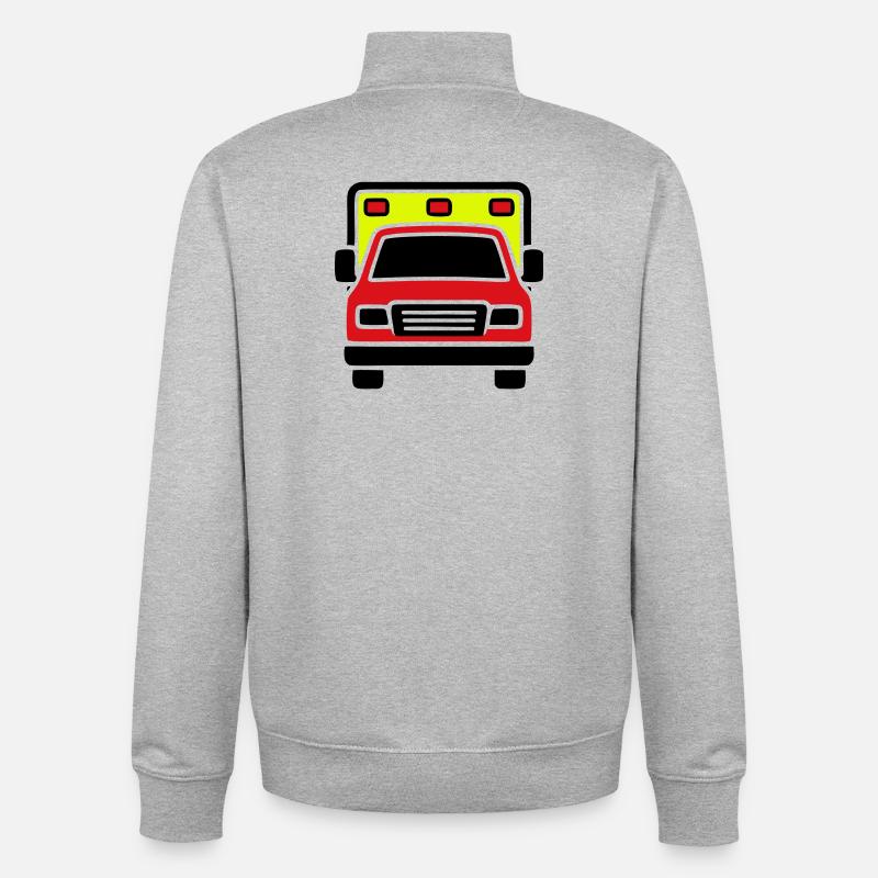 Rettungswagen Krankenwagen Front - Unisex Organic Zip Sweatshirt von Stanley/Stella - Grau meliert