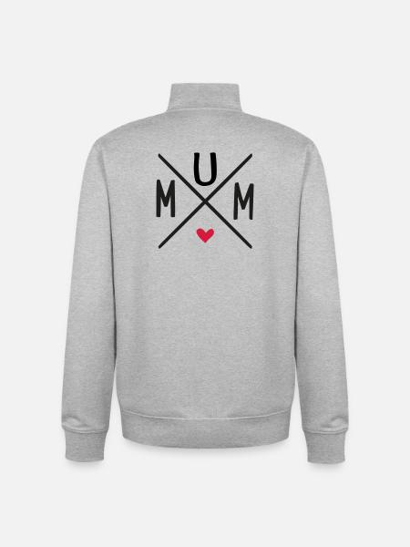 Mum - Unisex Organic Zip Sweatshirt von Stanley/Stella - Grau meliert