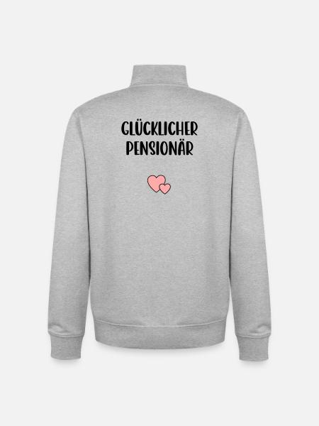 Glücklicher Pensionär Herz - Unisex Organic Zip Sweatshirt von Stanley/Stella - Grau meliert