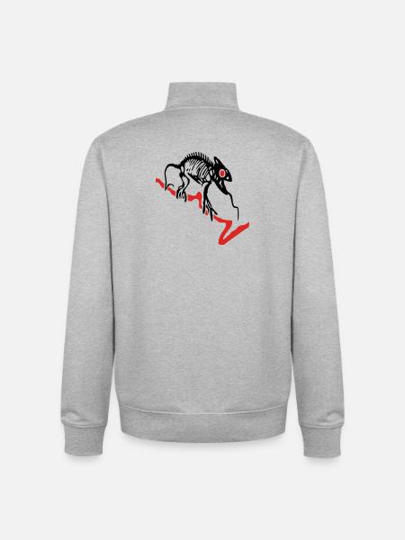 Gecko, Eidechse, Computer - Unisex Organic Zip Sweatshirt von Stanley/Stella - Grau meliert