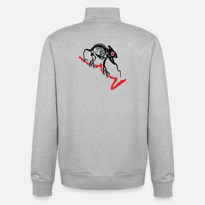 Gecko, Eidechse, Computer - Unisex Organic Zip Sweatshirt von Stanley/Stella - Grau meliert