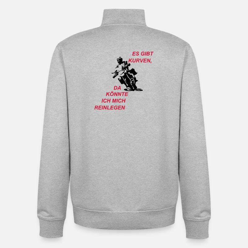 Es gibt Kurven - Unisex Organic Zip Sweatshirt von Stanley/Stella - Grau meliert