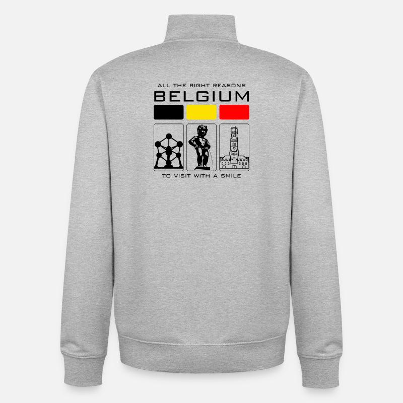 Bunte Blöcke und Bogen - Unisex Organic Zip Sweatshirt von Stanley/Stella - Grau meliert