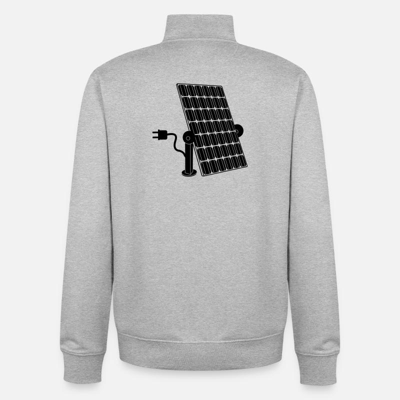 Solarpanel mit Stecker - Unisex Organic Zip Sweatshirt von Stanley/Stella - Grau meliert