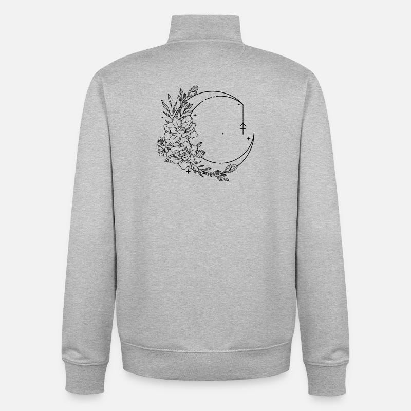 Astrologie du Sagittaire - Sweat zippé unisexe en coton bio Stanley/Stella - gris chiné