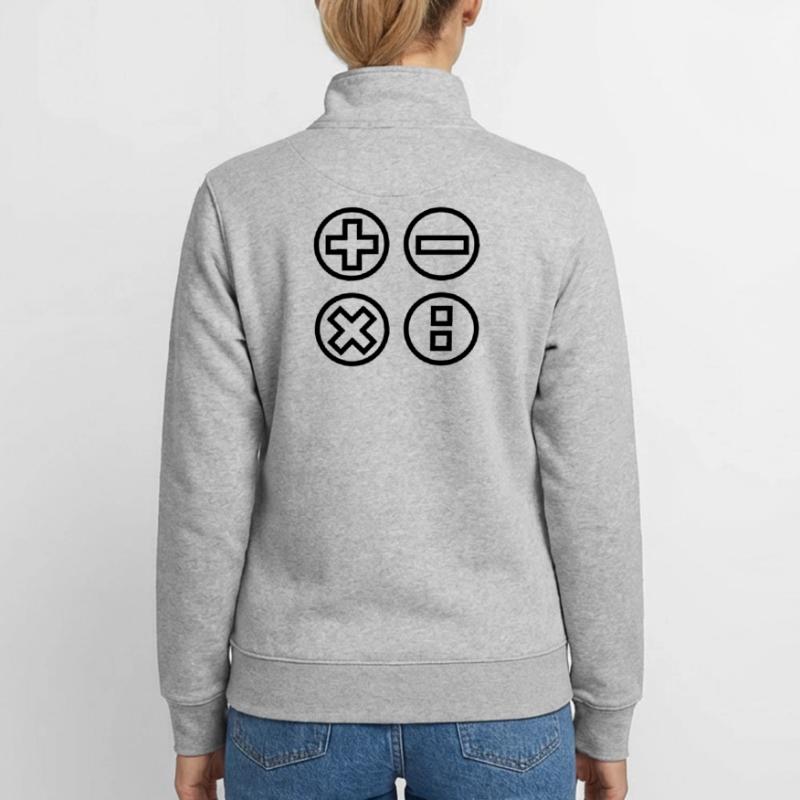 Calculate logo with four emblems shadow image Unisex Organic Zip Sweatshirt by Stanley/Stella
