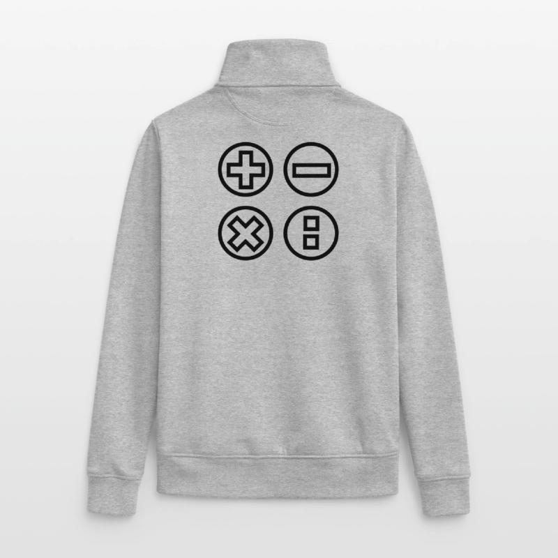 Calculate logo with four emblems shadow image Unisex Organic Zip Sweatshirt by Stanley/Stella