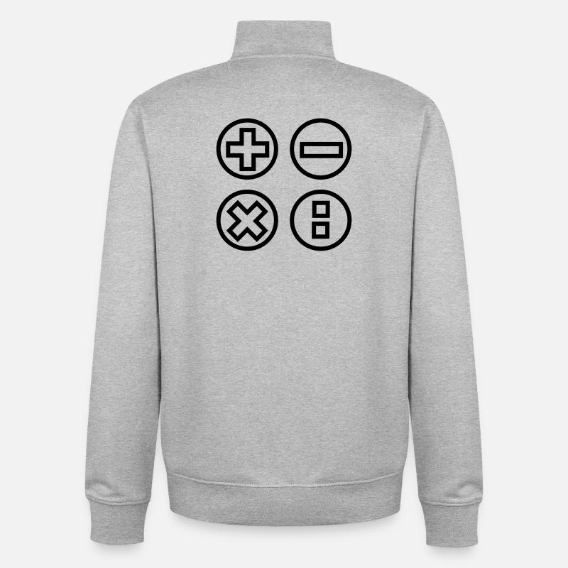 Logo mit vier Emblemen berechnen Schattenbild - Unisex Organic Zip Sweatshirt von Stanley/Stella - Grau meliert