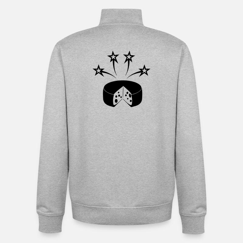 Käse mit vier Sternen - Unisex Organic Zip Sweatshirt von Stanley/Stella - Grau meliert