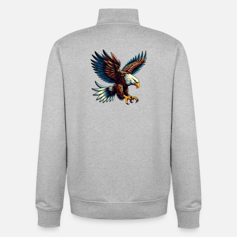Eagle - Unisex Organic Zip Sweatshirt by Stanley/Stella - heather grey