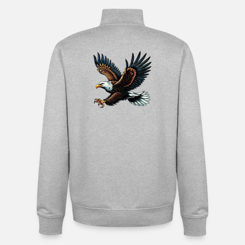 Aigle - Sweat zippé unisexe en coton bio Stanley/Stella - gris chiné