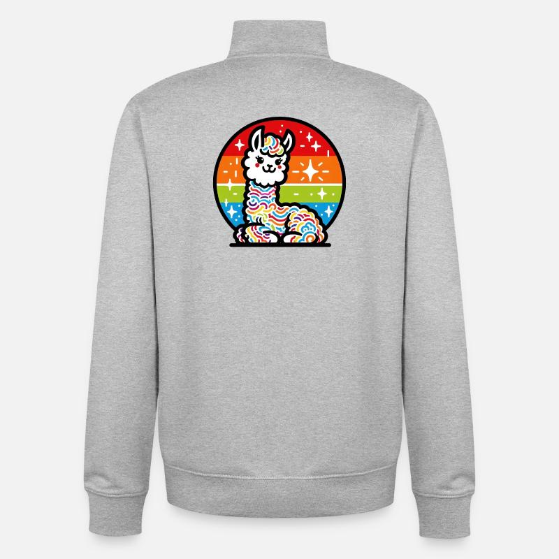Alpaga - Sweat zippé unisexe en coton bio Stanley/Stella - gris chiné