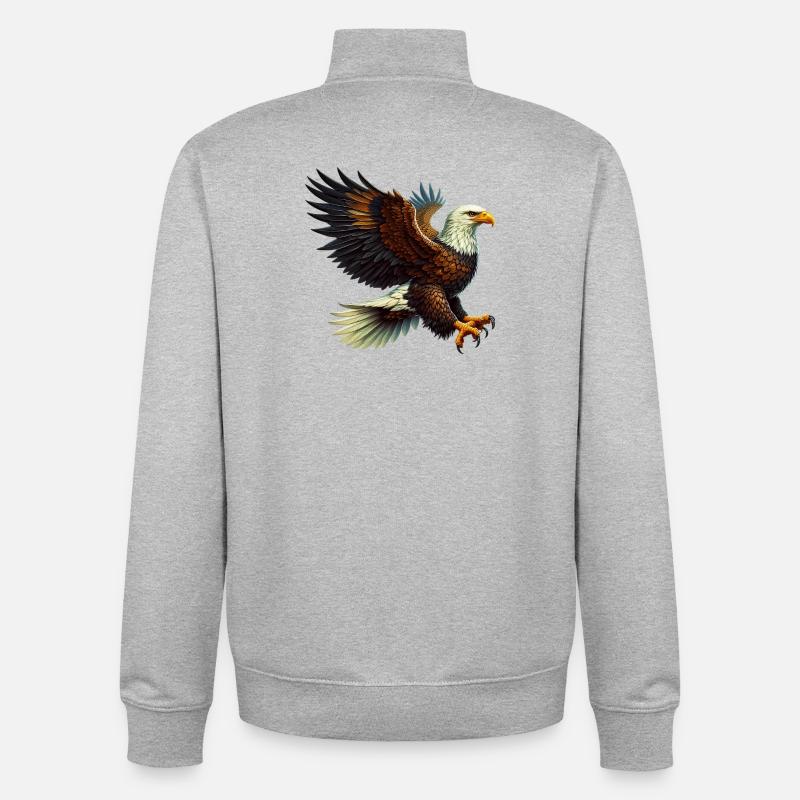 Aigle - Sweat zippé unisexe en coton bio Stanley/Stella - gris chiné
