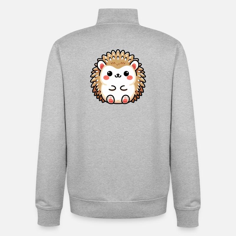 Hérisson - Sweat zippé unisexe en coton bio Stanley/Stella - gris chiné