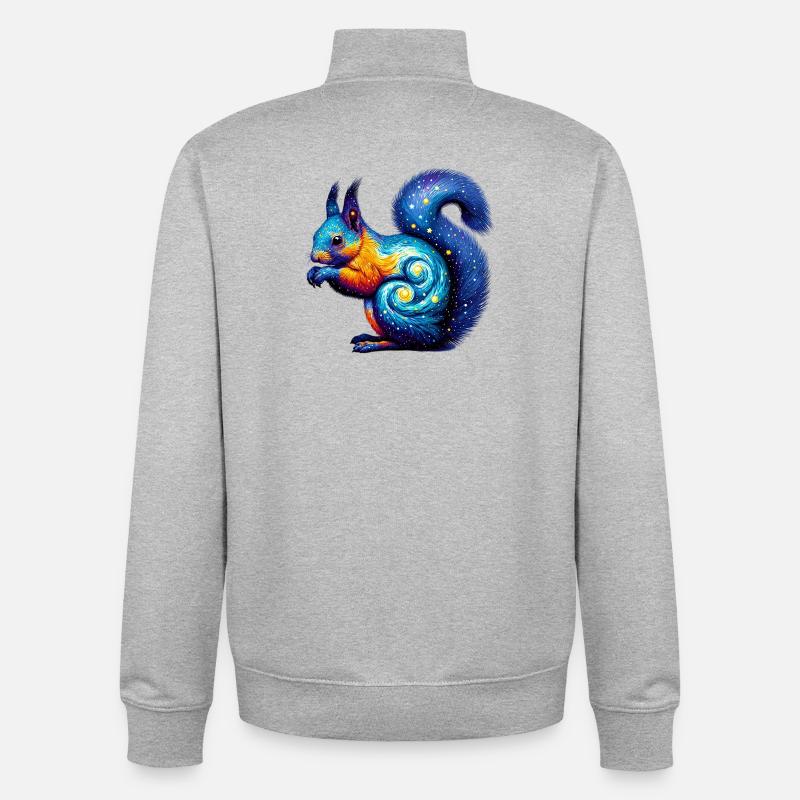 Écureuil - Sweat zippé unisexe en coton bio Stanley/Stella - gris chiné