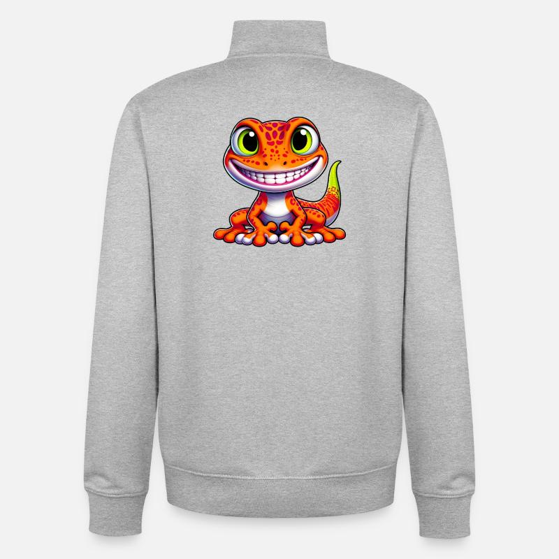 Gecko - Unisex Organic Zip Sweatshirt von Stanley/Stella - Grau meliert