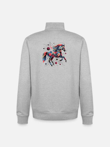 Abstraktes Tier Pferd 2 - Unisex Organic Zip Sweatshirt von Stanley/Stella - Grau meliert