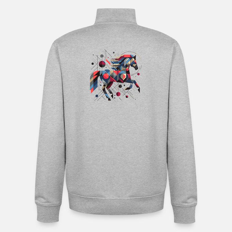 Abstraktes Tier Pferd 2 - Unisex Organic Zip Sweatshirt von Stanley/Stella - Grau meliert