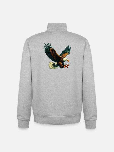 Aigle - Sweat zippé unisexe en coton bio Stanley/Stella - gris chiné