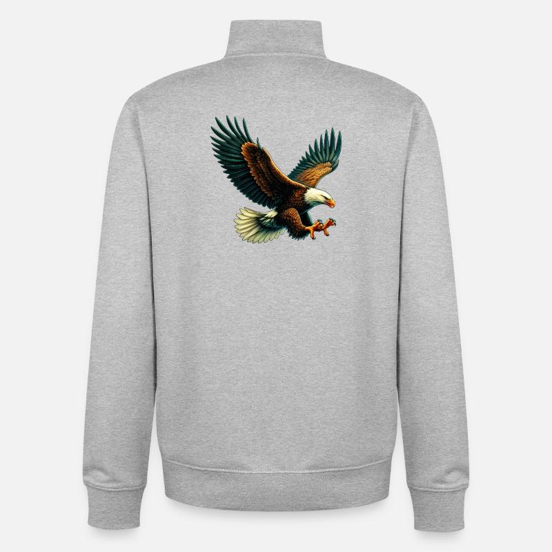 Adler - Unisex Organic Zip Sweatshirt von Stanley/Stella - Grau meliert