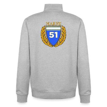 51 - Unisex Organic Zip Sweatshirt by Stanley/Stella - heather grey - Back - AI Model Male 185 light (185cm)