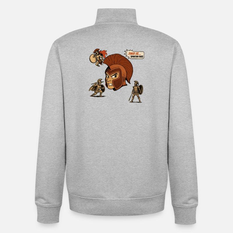 SPARTIATES - Sweat zippé unisexe en coton bio Stanley/Stella - gris chiné