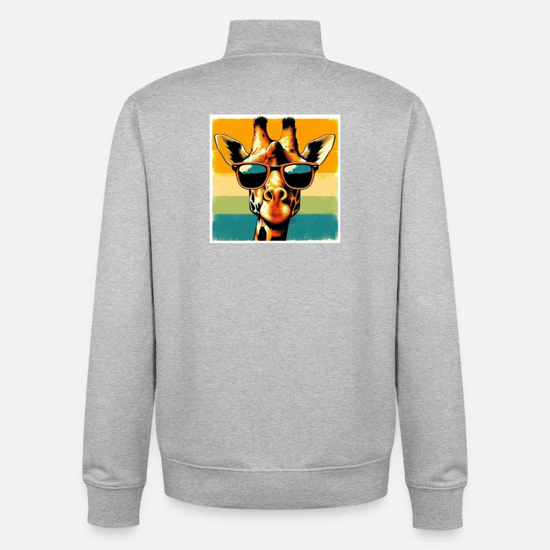Giraffe - Unisex Organic Zip Sweatshirt von Stanley/Stella - Grau meliert