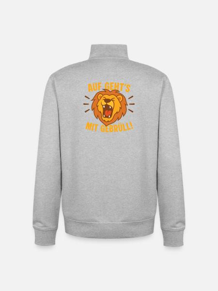 Lion's Call: Let's Roar - Unisex Organic Zip Sweatshirt by Stanley/Stella - heather grey