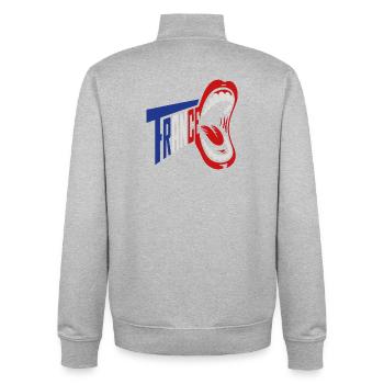 Trance Scream Retro-Typografie - Unisex Organic Zip Sweatshirt von Stanley/Stella - Grau meliert - Hinten - AI Model Male 185 light (185cm)