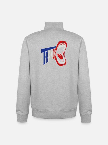 Trance Scream Retro Typography - Unisex Organic Zip Sweatshirt by Stanley/Stella - heather grey