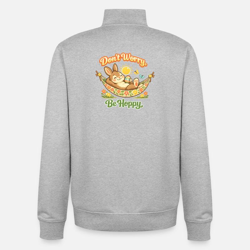 Saying Easter Bunny Funny - Unisex Organic Zip Sweatshirt by Stanley/Stella - heather grey