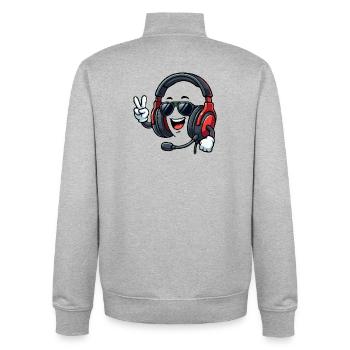 Happy Gaming Headset - Unisex Organic Zip Sweatshirt by Stanley/Stella - heather grey - Back - AI Model Male 185 light (185cm)
