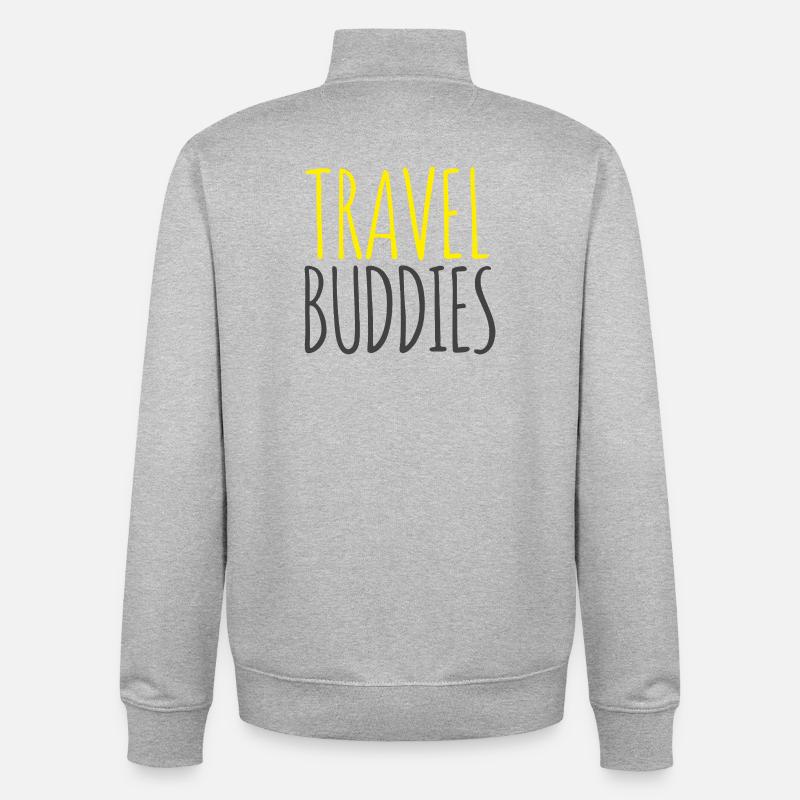 Amis de voyage - Sweat zippé unisexe en coton bio Stanley/Stella - gris chiné