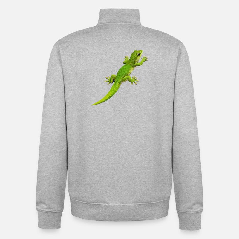 Escalade de gecko 1 - Sweat zippé unisexe en coton bio Stanley/Stella - gris chiné