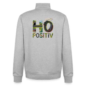 Eisenbahn Buchstaben Kunst - Unisex Organic Zip Sweatshirt von Stanley/Stella - Grau meliert - Hinten - AI Model Male 185 light (185cm)