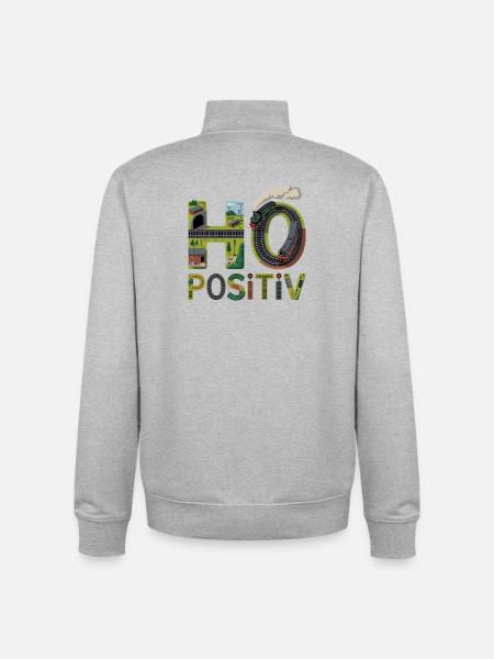 Railroad Letter Art - Unisex Organic Zip Sweatshirt by Stanley/Stella - heather grey