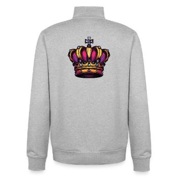 Krone Bunt Symbol - Unisex Organic Zip Sweatshirt von Stanley/Stella - Grau meliert - Hinten - AI Model Male 185 light (185cm)