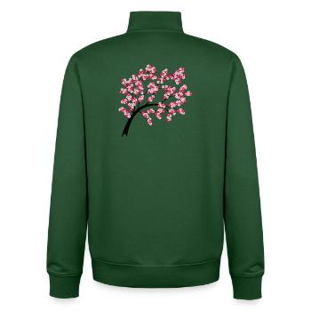 Cherry blossom arch at night - Unisex Organic Zip Sweatshirt by Stanley/Stella - bottle green - Back - AI Model Male 185 dark (185cm)