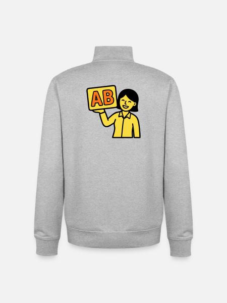 Teacher Elementary School ABC Vector - Unisex Organic Zip Sweatshirt by Stanley/Stella - heather grey