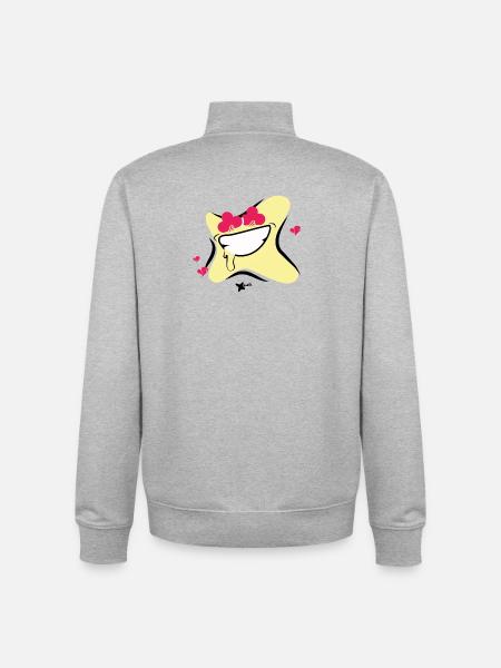 Lächelnder Stern, Herz der Liebe - Unisex Organic Zip Sweatshirt von Stanley/Stella - Grau meliert